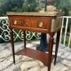 Small console in mahogany and gilded bronze, Louis XVI style. 19th century period.