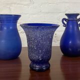 Series of 3 Murano “Scavo” vases in glass paste from the 60s and 70s