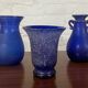 Series of 3 Murano “Scavo” vases in glass paste from the 60s and 70s
