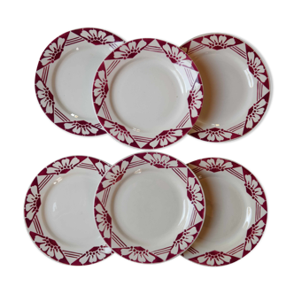Lot 6 old plates St Amand Ceranord model Magnolia