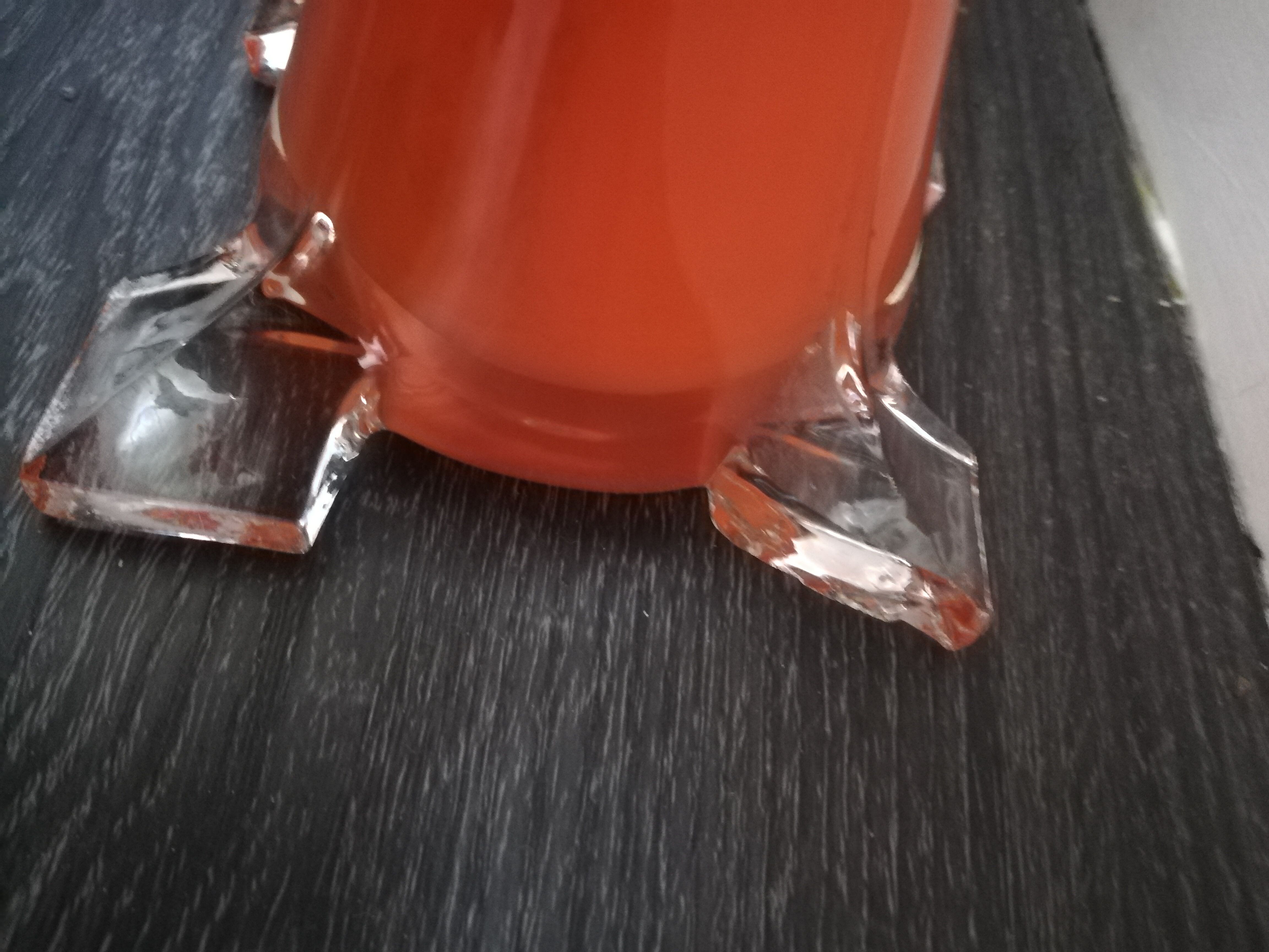 Pair of soliflores vases in orange glass