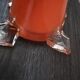 Pair of soliflores vases in orange glass