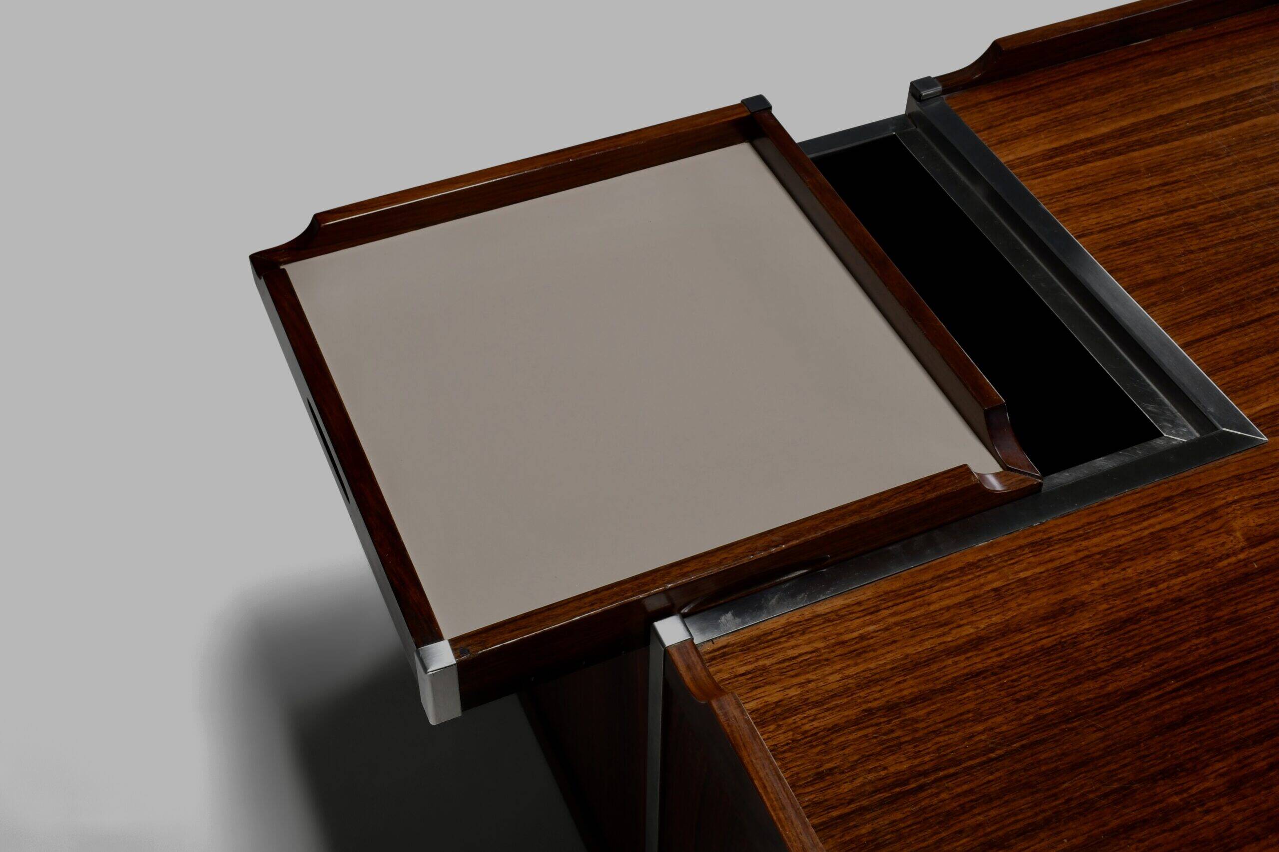 Modular wood and metal bar table by Luigi Sormani for FIARM, Italy 1960s