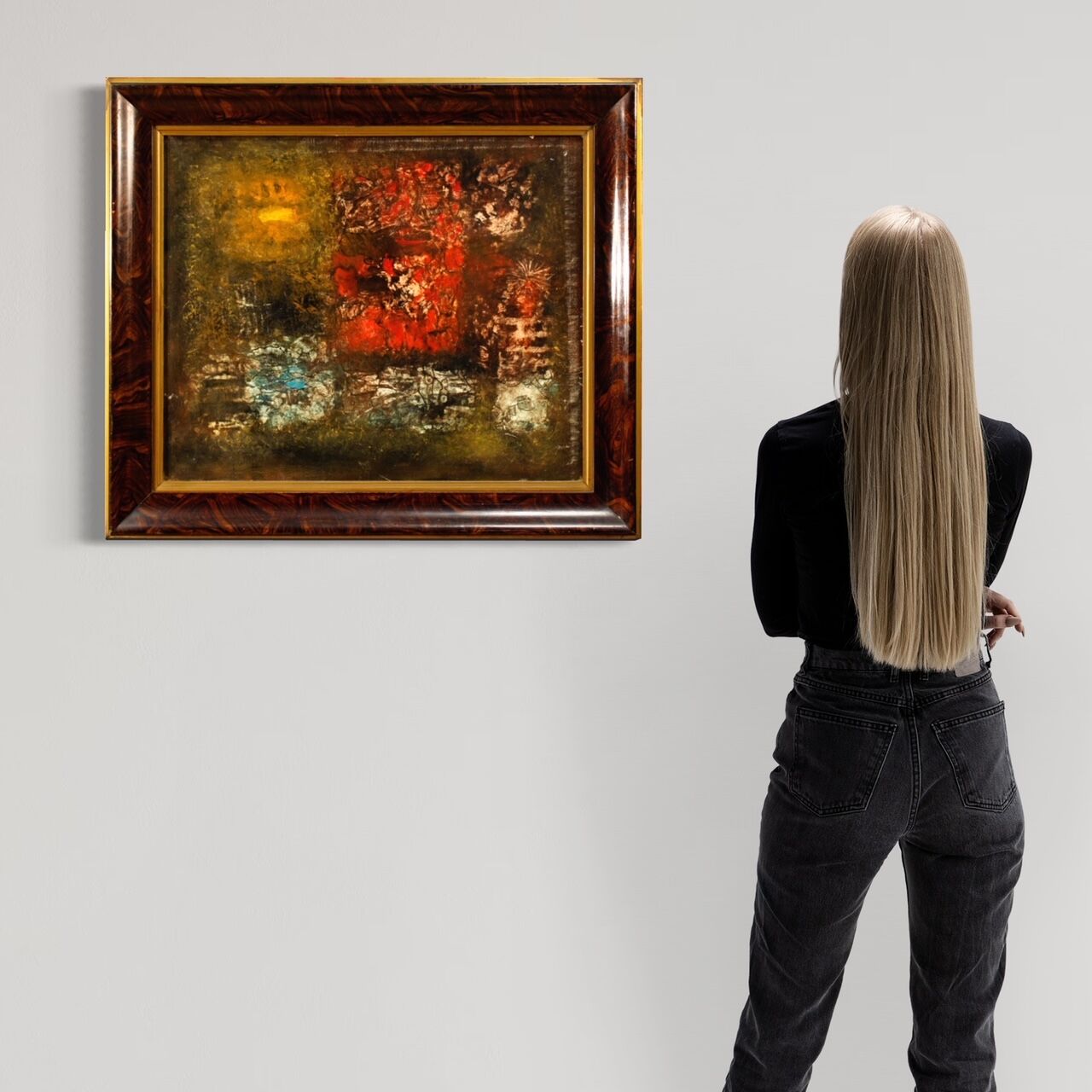 American abstract painting signed by Robert Jay Wolff 20th century