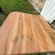 Art deco table in natural wood