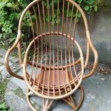 Rattan swivel shell chair