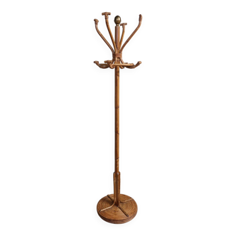 Vintage 60s rattan parrot coat rack