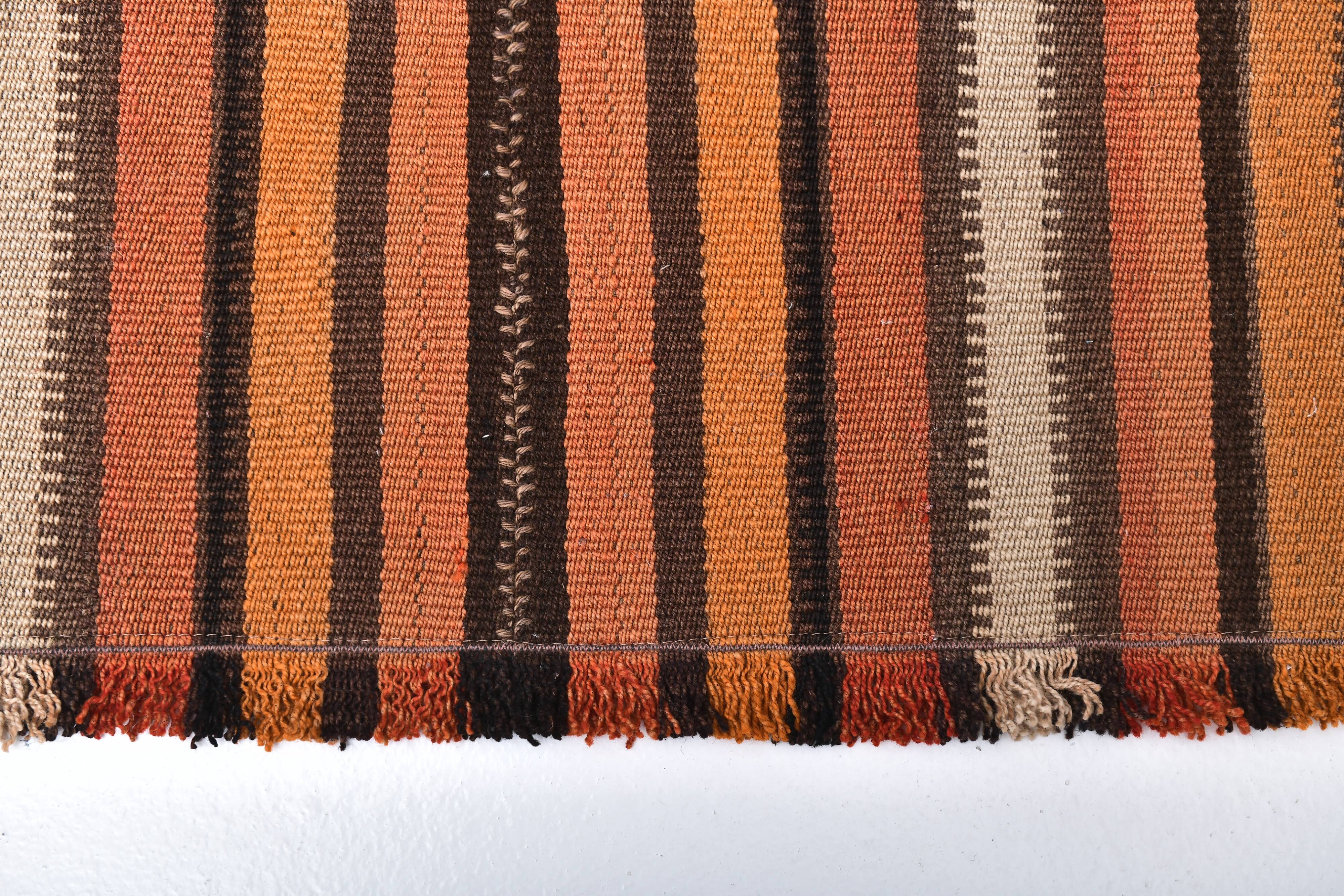 2x7 Brown Orange Vintage Kilim Runner Rug 73x221Cm SK 241806