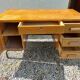 schoolmaster's desk, wood and metal, with drawers and cupboard