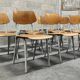 Set of 12 metal and wood school chairs Czechoslovakia Kovona