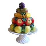 Coupe à fruits trompe l'oeil années 50