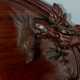 Old wooden tray carved with birds, butterflies and flowers China around 1900. SB