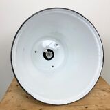 Black Enamel Vintage Industrial Pendant Lamp, 1960s