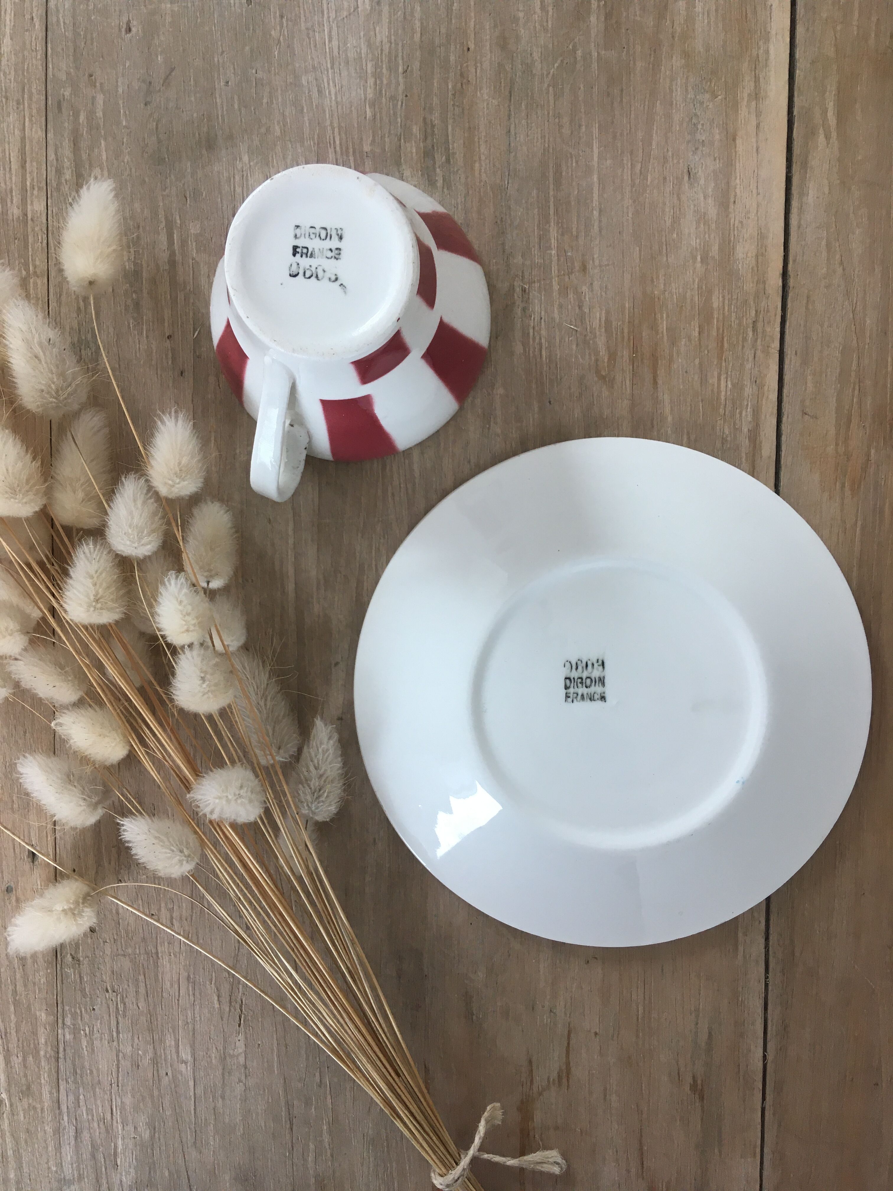 Digoin striped coffee cups