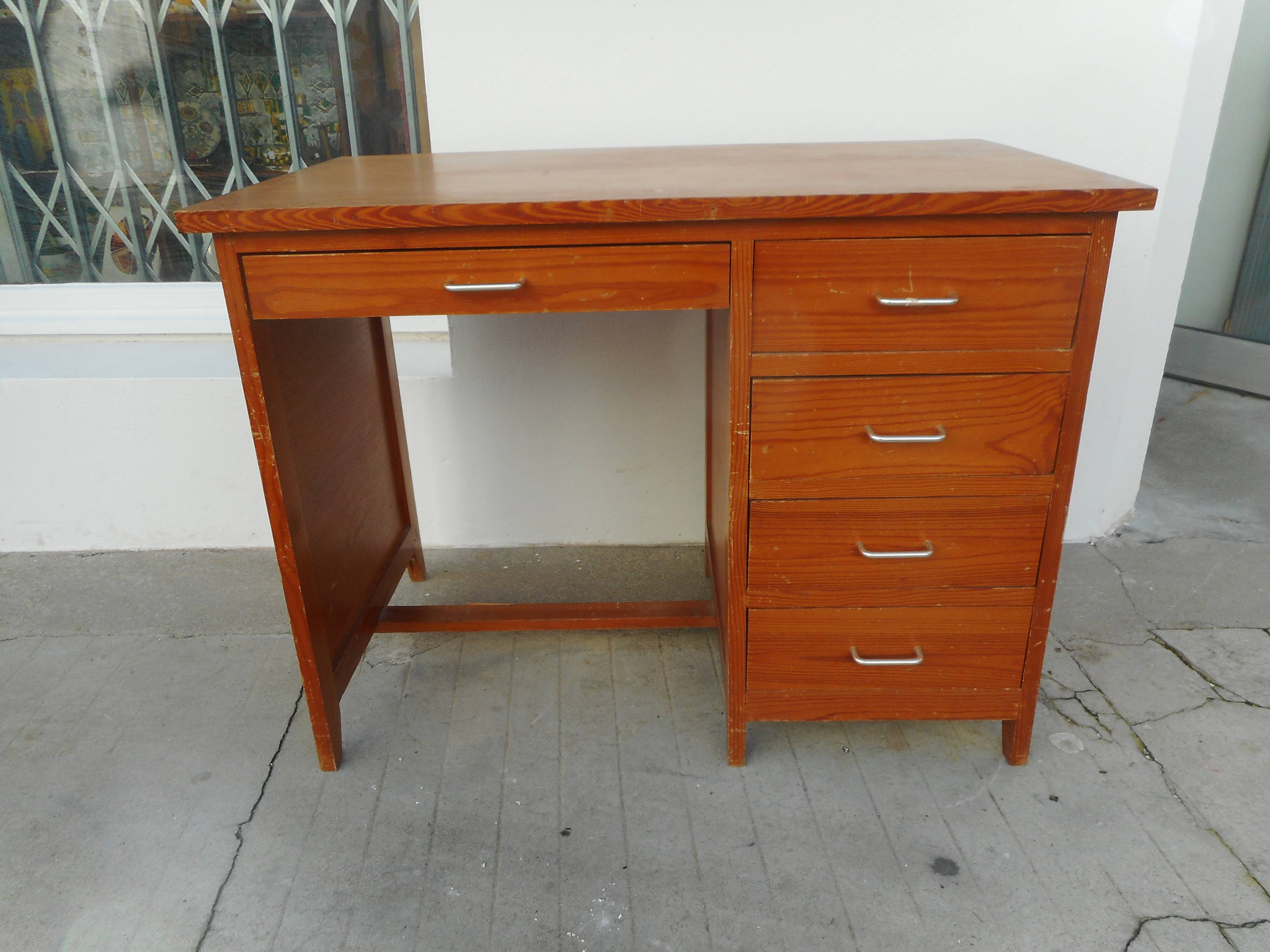 1960s desk in light wood
