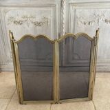 Italian brass fire screen with 4 panels