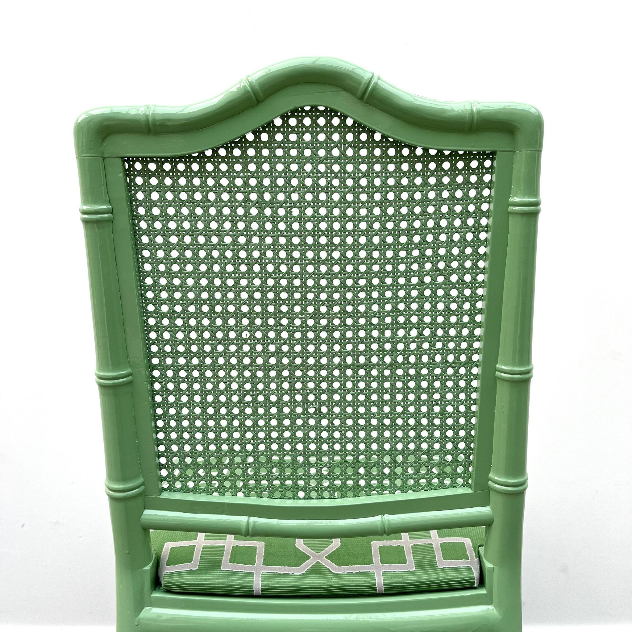 Chippendale Faux Bamboo Dining Chair with  Pierre Frey fabric