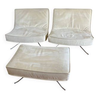 2 POP armchairs with Ligne Roset pouf