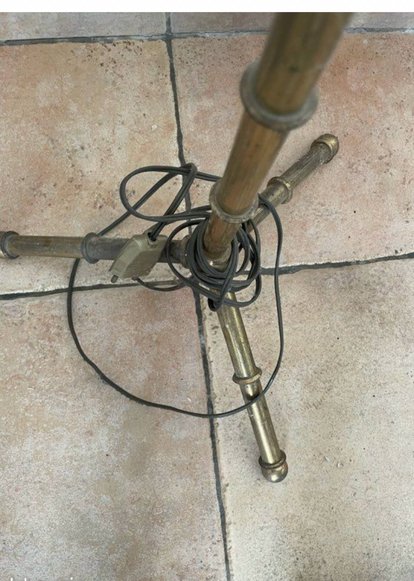 Bronze bamboo floor lamp, 19th century.
