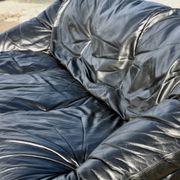 De Pas, D'Urbino and Lomazzi sofa, France, 1980s, black leather, Cinna