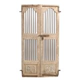 Sujasar - Indian carved door with iron bars no.8