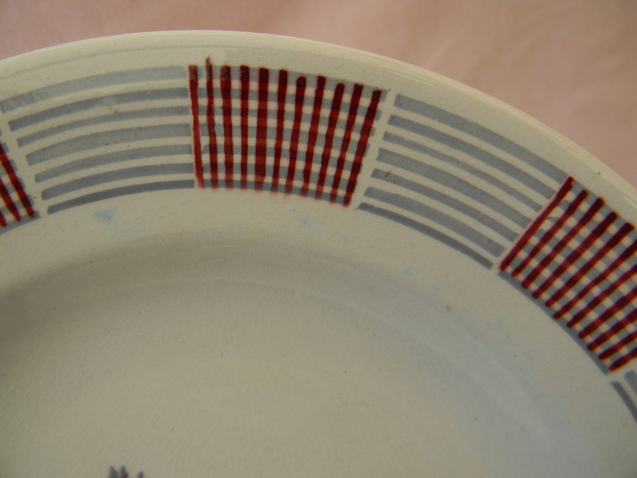 6 deep plates in earthenware from saint amand. scottish model.