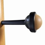 Unilux vintage coat rack – black metal and wood – 80s/90s design