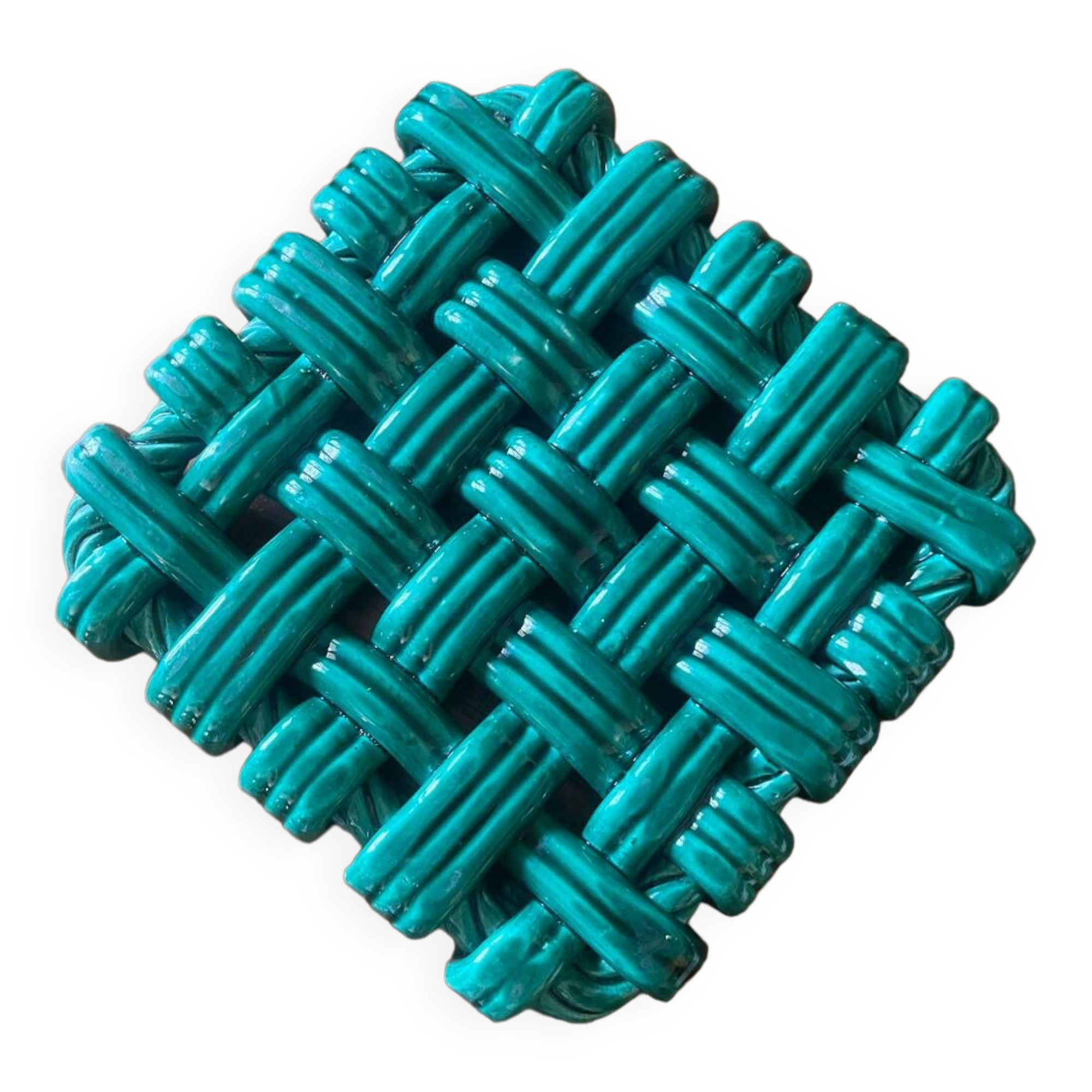Woven ceramic trivet