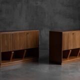 Modernist slatted credenza, Italy, 1960s