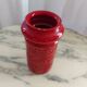 Red ceramic vase Aldo Londi , Bitossi , Italy
