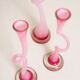 Pink Swirl Glass Vases – Set of 3