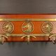 Wood and brass coat rack - 3 hooks. 39cm