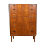 Mid-Century teak chest of drawers by Poul Jessen for PMJ Viby, 1960s