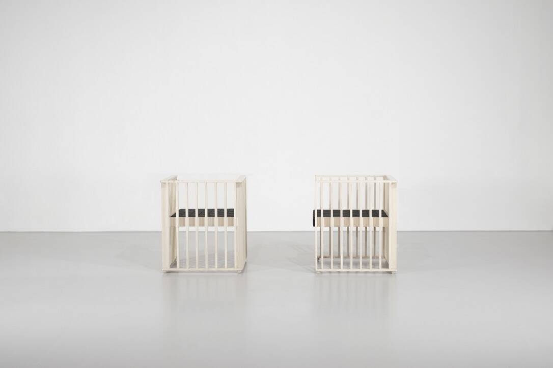 "Purkersdorf" model armchairs by Josef Hoffmann for Wittmann, 1905.