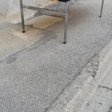 Vintage walnut and chrome coffee table