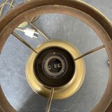Electrified brass and opaline lamp