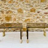 Pair of brass and glass side tables circa 70/80