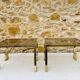 Paire de tables d’appoint laiton et verre circa 1970/80