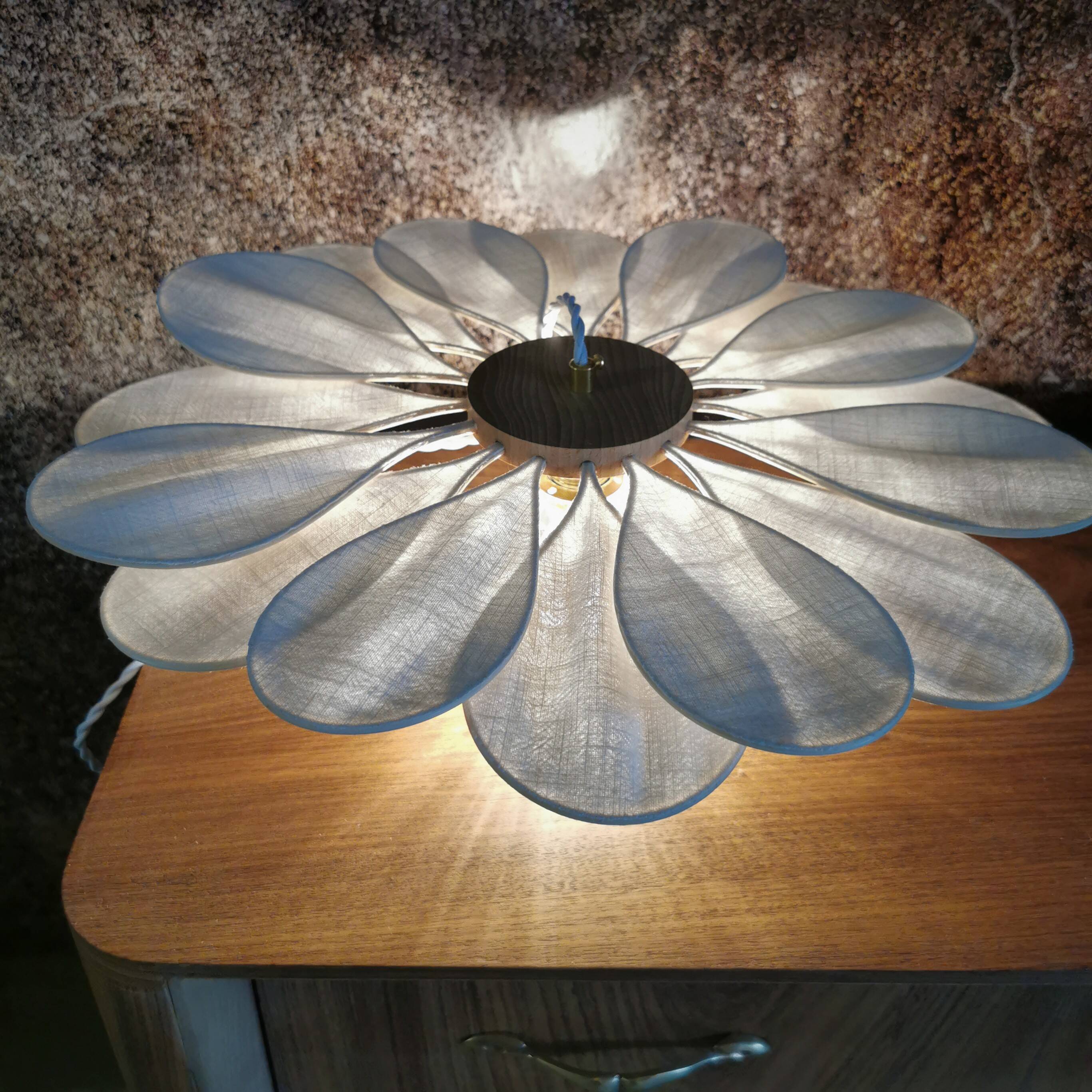 Vintage flower petal and globe lamp