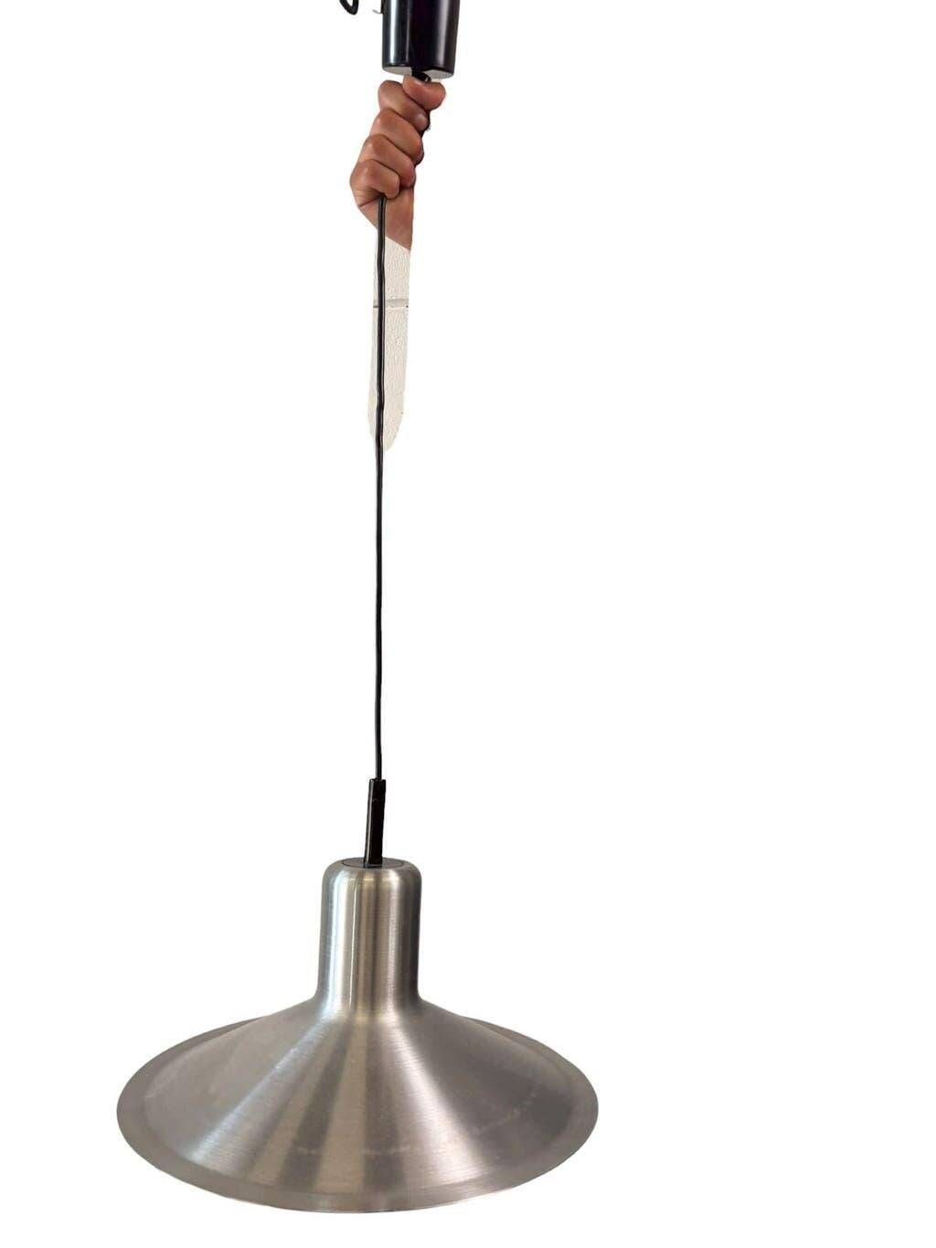 Brushed metal vintage suspension / seventies chandelier