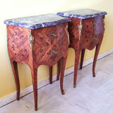 Pair chevets Louis XV marble breccia Violette