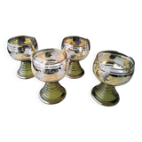 4 White wine glasses with conical stems