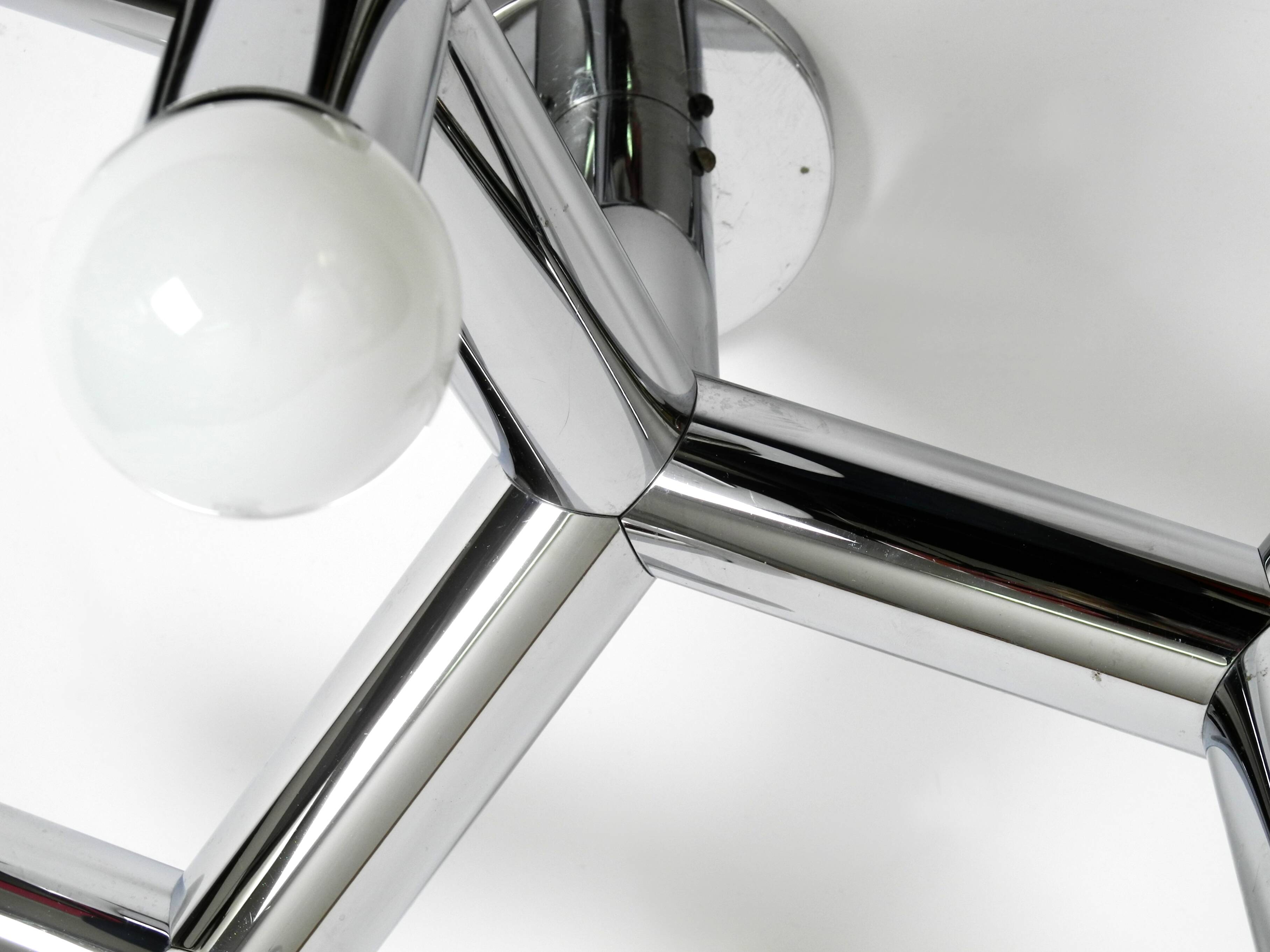 Very rare 1960s Space Age Chrome ceiling lamp by J.T. Kalmar Austria