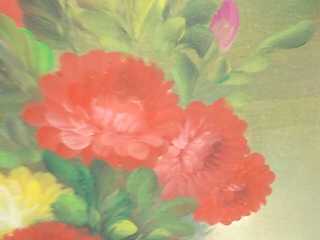 Large painting of a bouquet of flowers 91.5 x 60.5