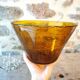 Saladier en verre bullé ambré