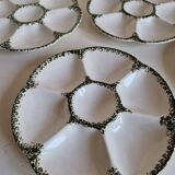 Set of 6 oyster shell plates from the Gien factory