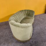 Danish 3 seater banana shaped sofa 1940s