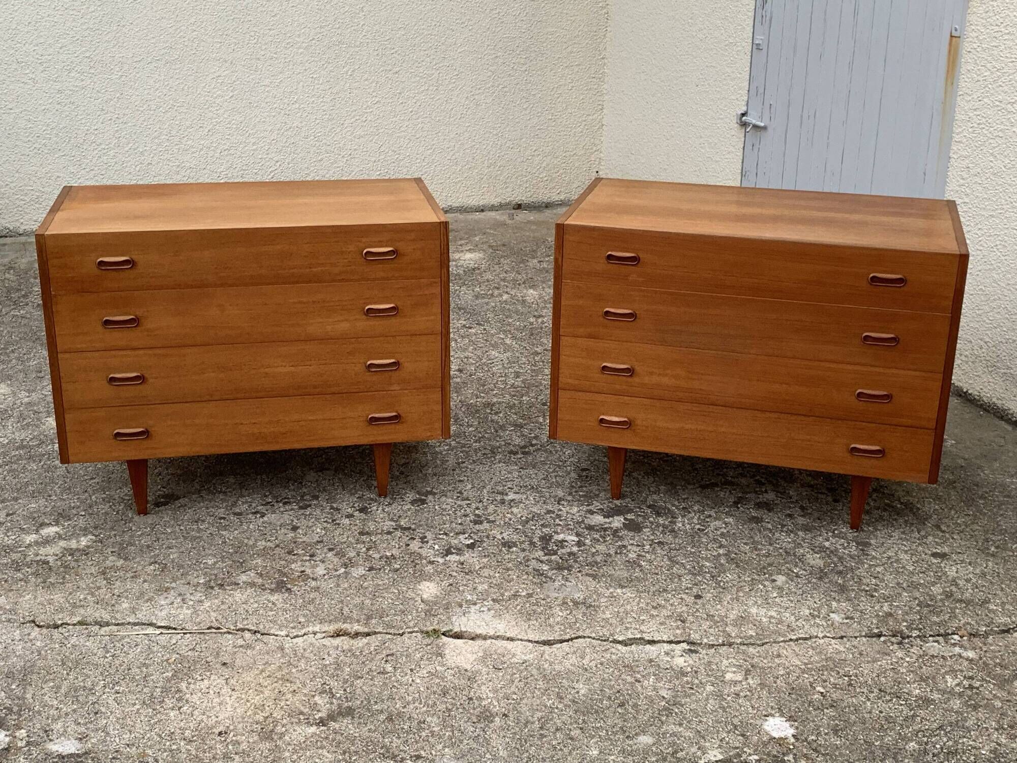 Pair of Scandinavian teak chests of drawers 1960