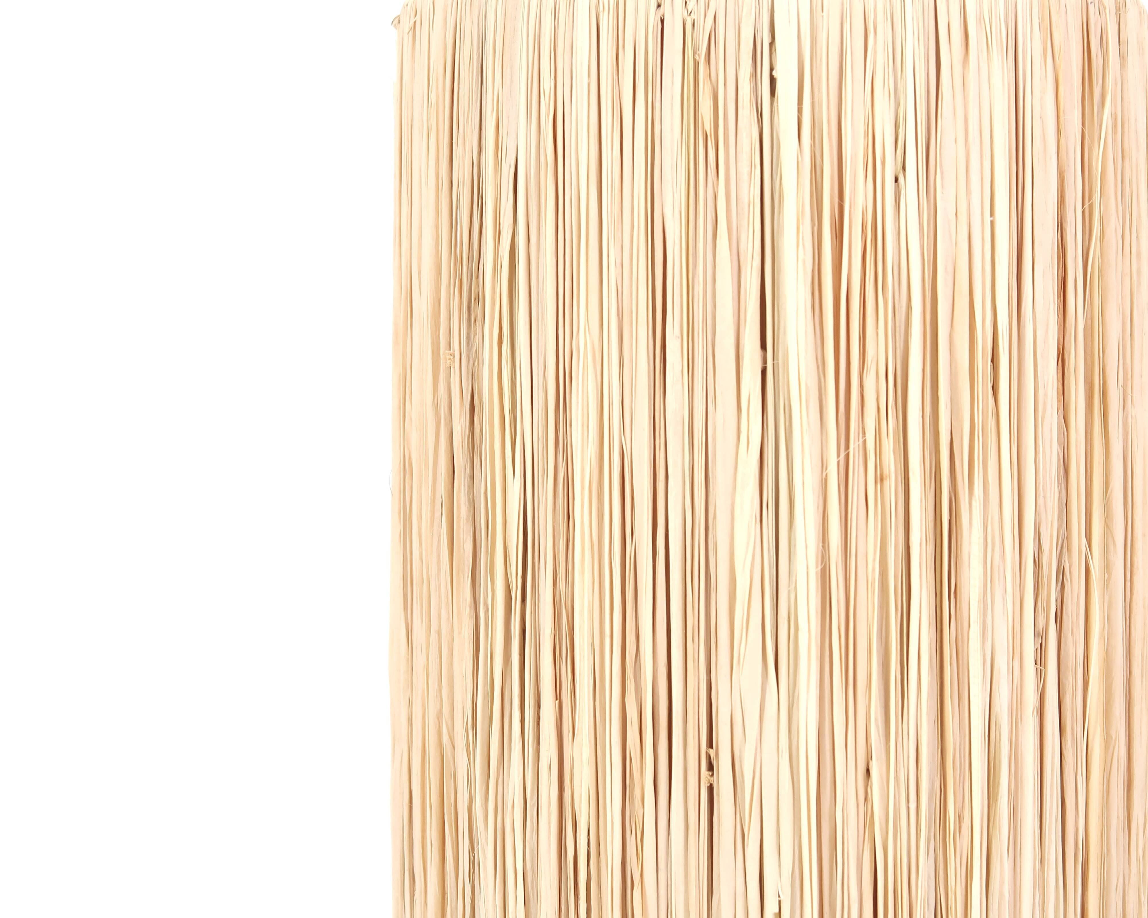 Stoneware potter's lamp, raffia lampshade, 70s ceramic