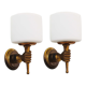 Pair of 1950’s solid brass ‘torch holding hand’ wall sconces by maison arlus
